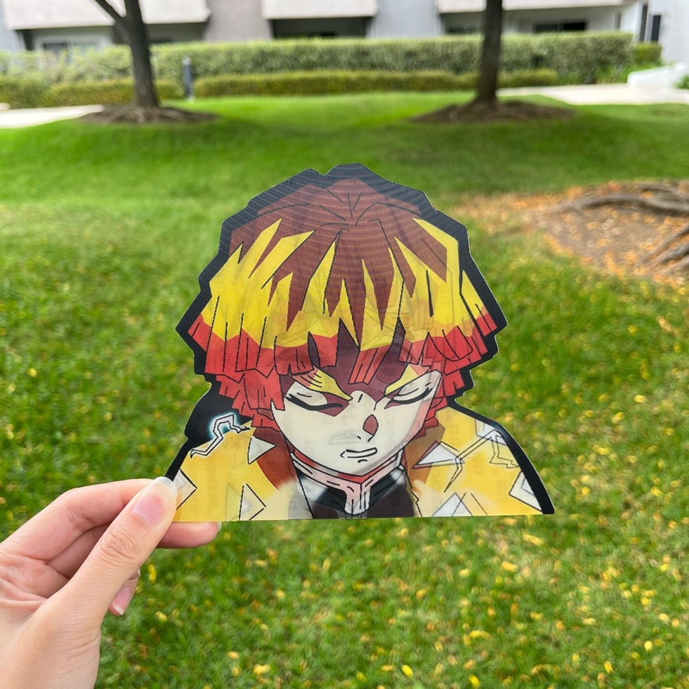 Demon Slayer Zenitsu Anime Car Decal 3D Sticker